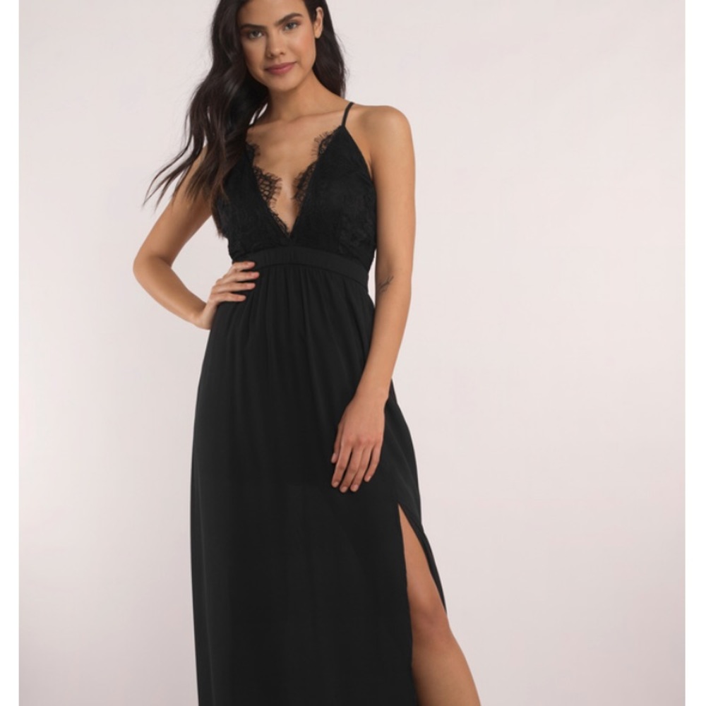 Tobi Black Maxi Prom Dress, Size M